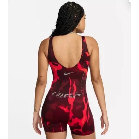 Nike Megan Thee Stallion Bodysuit Women's Size S (Small) Red Jumpsuit Sporty NEW - Picture 2 of 12